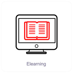 E Learning and education icon concept