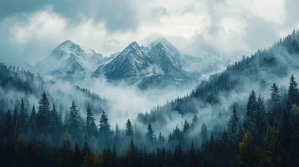Misty Mountain Landscape.