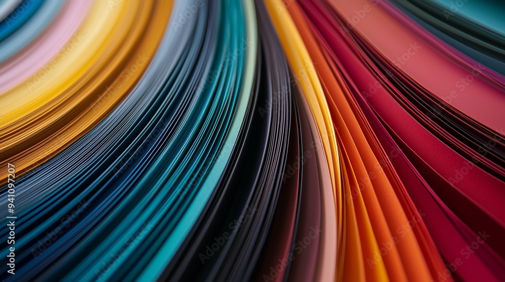 Poster vibrant abstract image showcasing a spectrum of colors, representing dynamic interior design and div