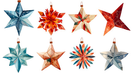 Obraz premium Christmas star ornament on white background