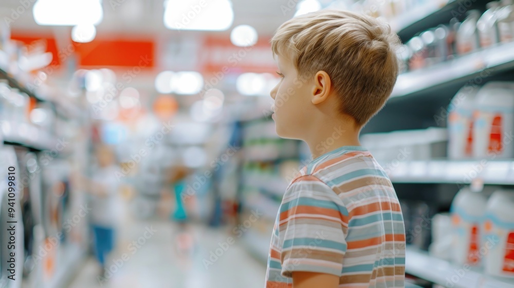 Poster a family carefully examining and comparing prices of various appliances in a department store as par