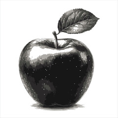 black and white apple
