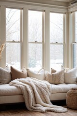 Fototapeta premium Cozy rustic living room interior