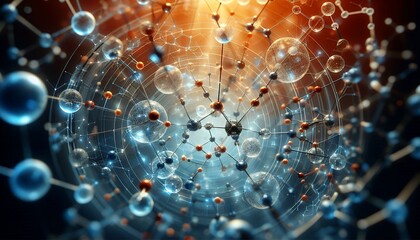 Closeup of an abstract biological and scientific molecular structure concept