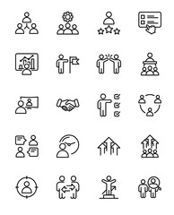 Team Work Vector Icons - Premium Outlined Icon Pack