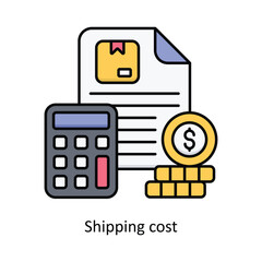 Shipping Cost vector filled icon design illustration. Logistics Delivery symbol on White background EPS 10 File