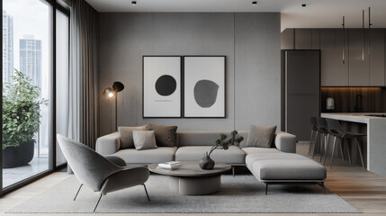 Minimalist Scandinavian Interior Design of Modern Living Room