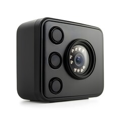 Obraz premium Black Action Camera with Lens.