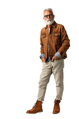 Obraz premium Stylish Senior Man in Casual Outfit