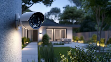 Security Camera on a House Wall.