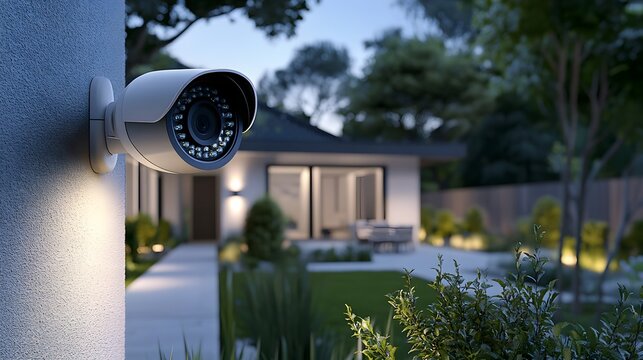 Security Camera on a House Wall.