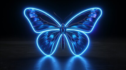 Glowing Neon Spectrum Butterfly 