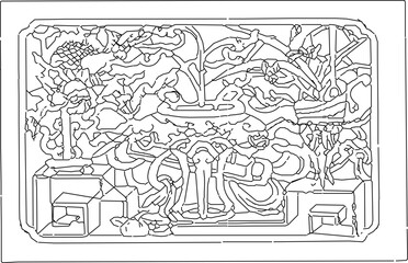 vector sketch, silhouette illustration, design, background pattern, traditional ethnic floral mandala ornament 