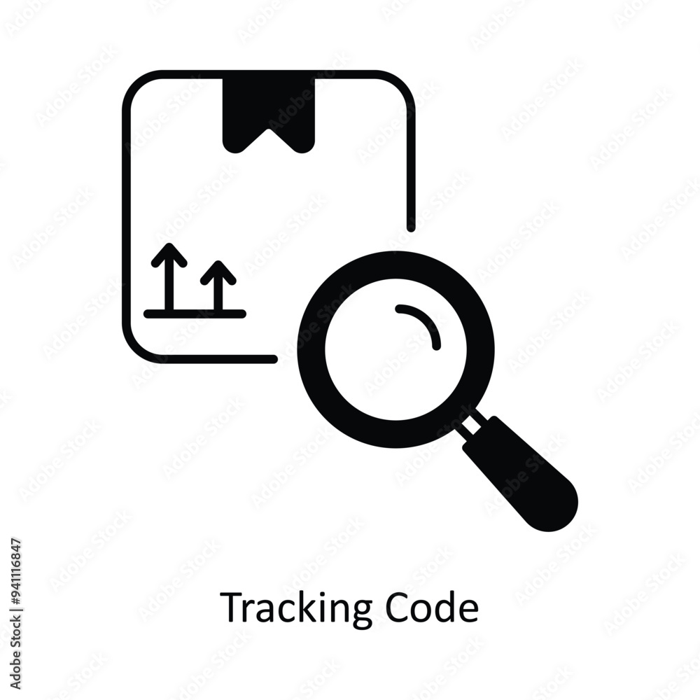 Poster tracking code vector solid icon design illustration. logistics delivery symbol on white background e