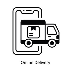 Online Delivery  vector solid icon design illustration. Logistics Delivery symbol on White background EPS 10 File