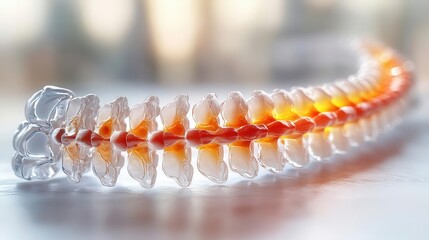 Fototapeta premium anatomical illustration of the human spine with vibrant red and orange highlights indicating areas of pain set against a neutral background for medical clarity