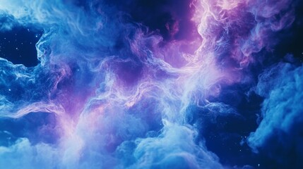 Purple blue cosmic clouds with shining elements on a dark background