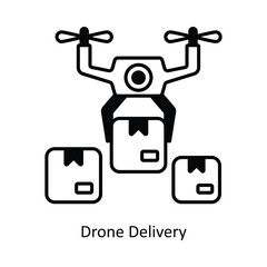 Drone Delivery vector solid icon design illustration. Logistics Delivery symbol on White background EPS 10 File