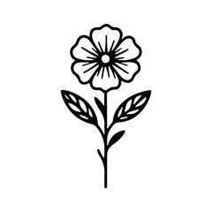 Intricate Floral Line Art Vector – Detailed Botanical Illustration