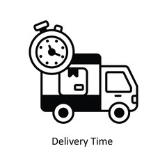 Delivery Time  vector solid icon design illustration. Logistics Delivery symbol on White background EPS 10 File