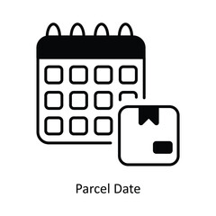 Parcel Date vector solid icon design illustration. Logistics Delivery symbol on White background EPS 10 File