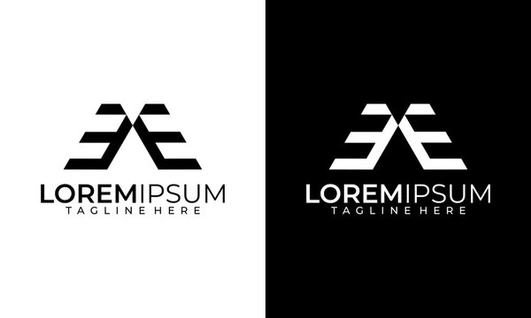 letter symbol AE or EE line art abstract logo design