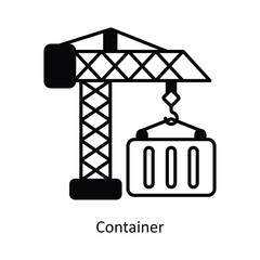 Container vector solid icon design illustration. Logistics Delivery symbol on White background EPS 10 File