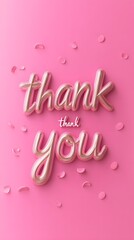 Thank you on a pink background