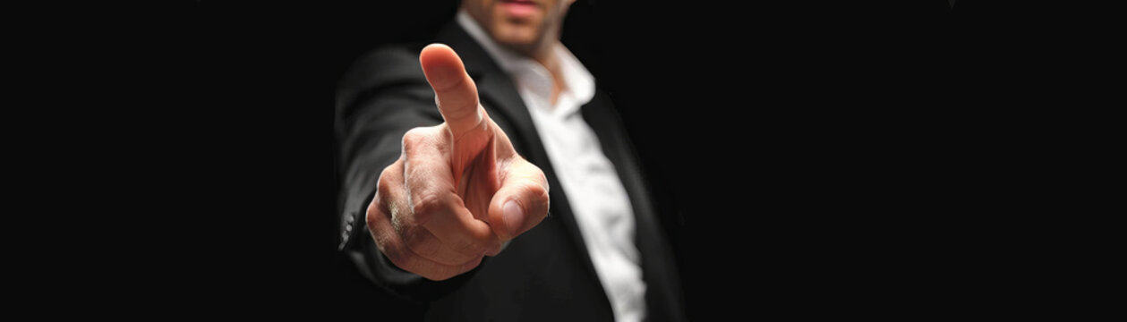 Man Pointing Finger at Camera