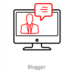 blogger and article icon concept