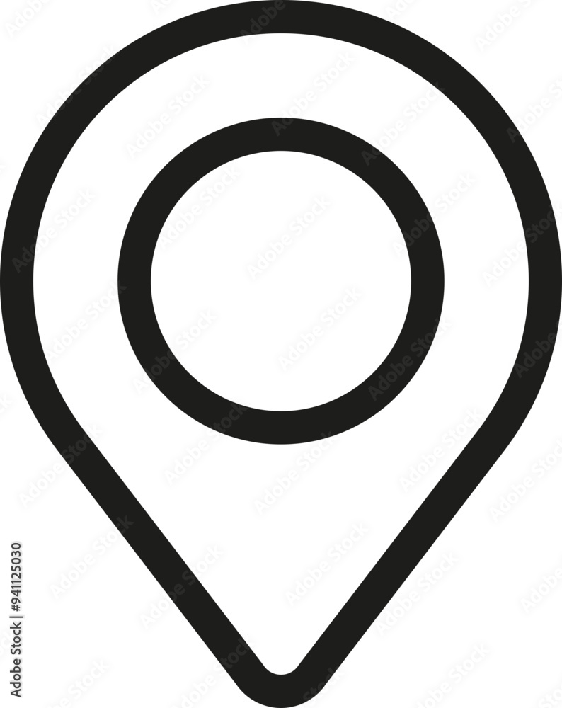 Poster map pointer icon. linear style.