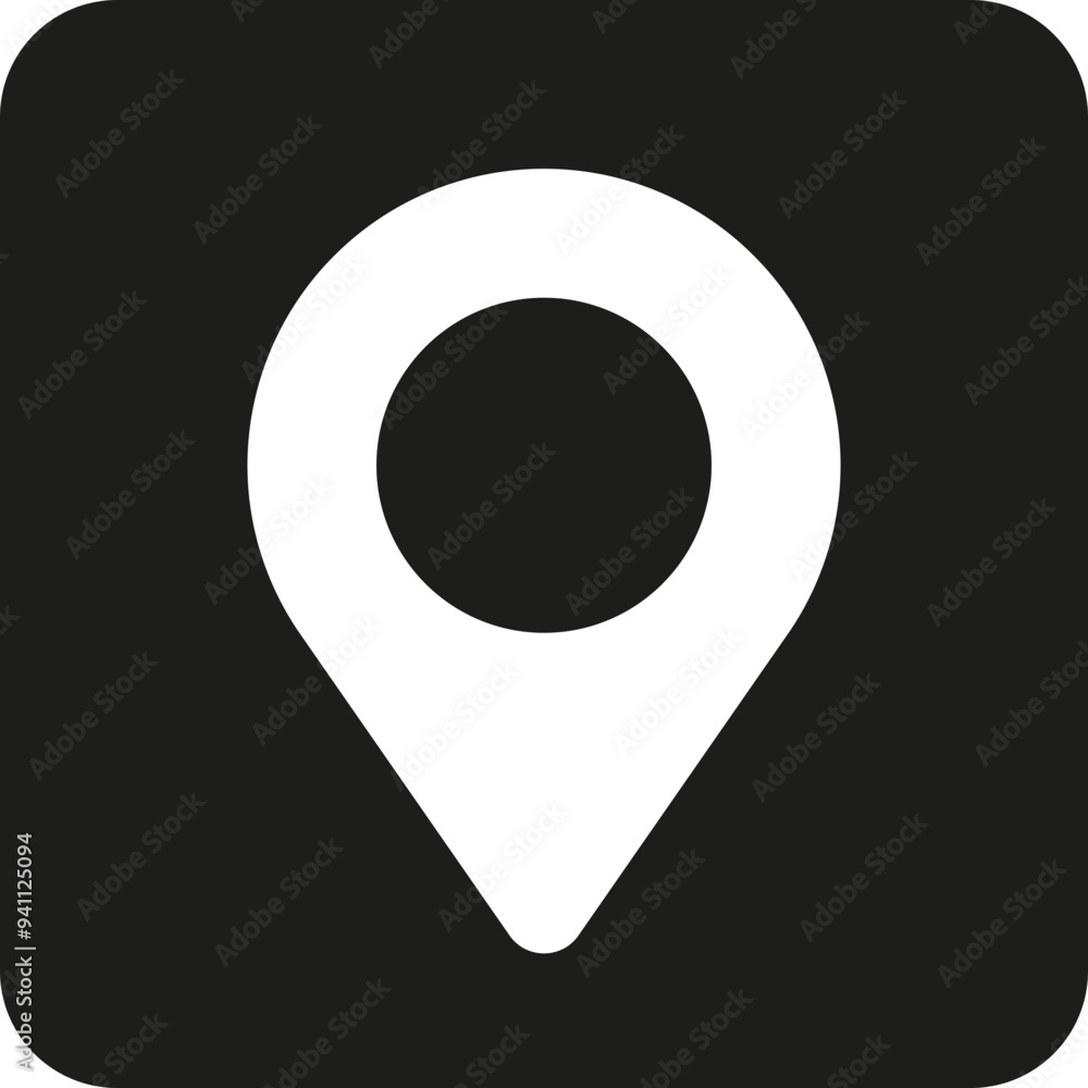 Poster map pointer icon. navigation symbol. silhouette style.