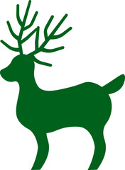 Deer icon. Animal silhouette. Flat style.