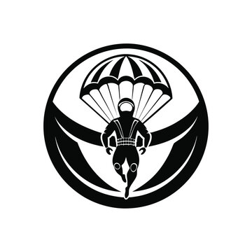 recommend clip art: sky diving vector, silhouette logo design, sky diving vector, illustration black and white 