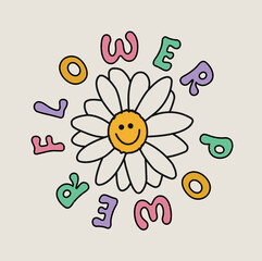 logo whit daisy flowers, slogan