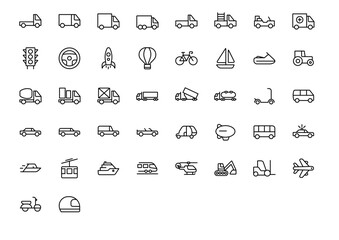 Transporation Vector Icons - Premium Outlined Icon Pack