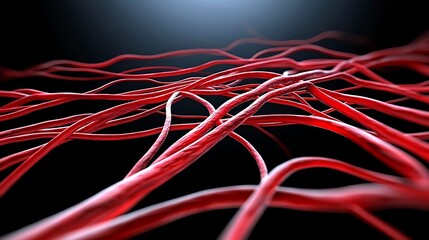 Detailed Exploration of Human Blood Vessels in a Scientific Context with Emphasis on Vascular Health - Copy Space Available for Text