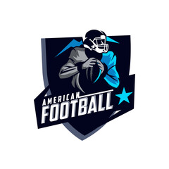 American Football Badge Team Club Champions League Logo Vector