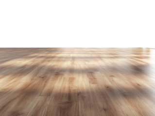 Wooden floor with natural grain texture and sunlight, isolated on white background. PNG transparent.