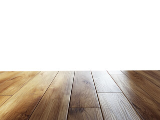 Wooden floor with natural grain texture and sunlight, isolated on white background. PNG transparent.