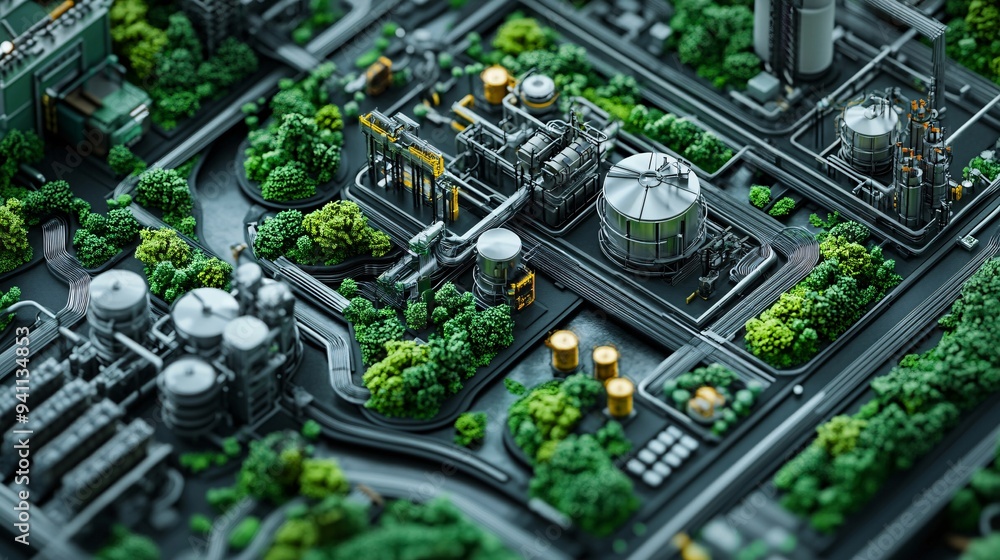 Poster a smart factory where ai-driven systems manage the entire production process from raw materials to f