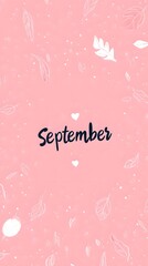 September on a pink background