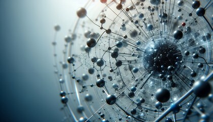 Closeup of an abstract biological and scientific molecular structure concept