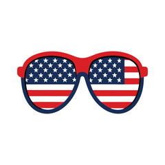 Vector sunglasses with american flag illustration template