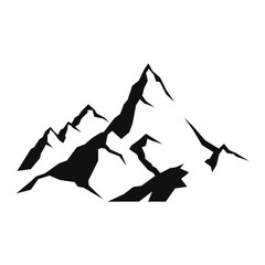Silhouette Mountain on White Background. Vector