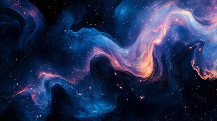 Obraz premium Abstract purple blue cosmic clouds on dark background