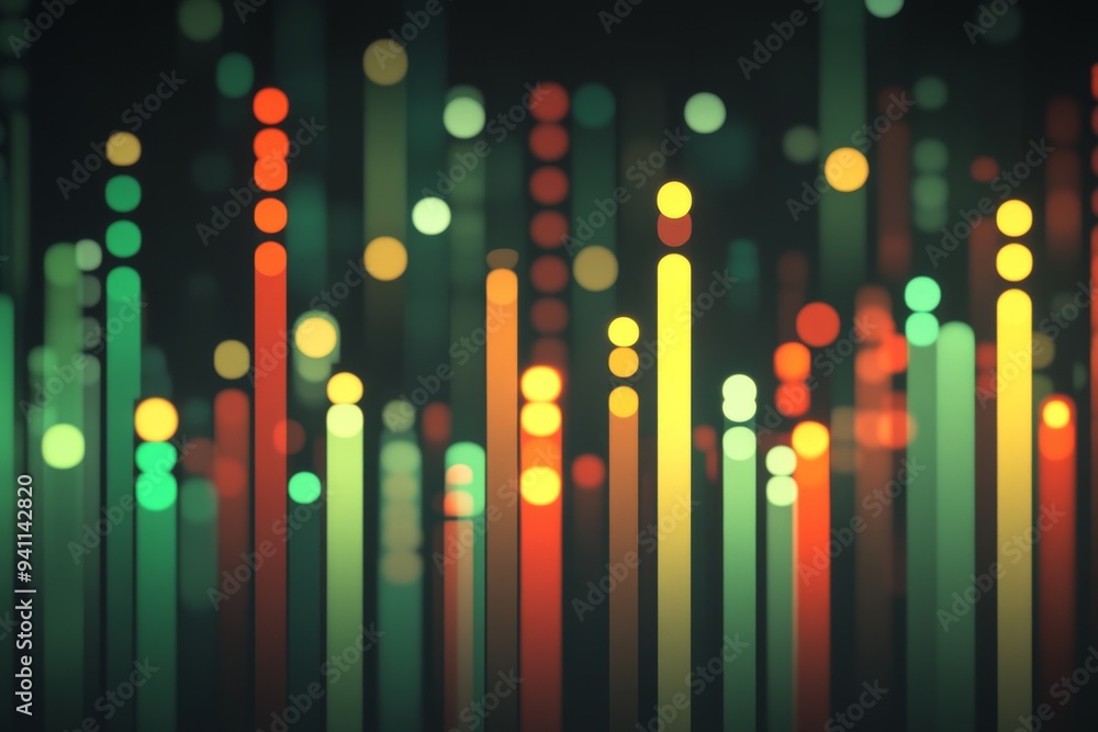 Poster colorful digital sound waves in a dynamic visual representation illustrating the energy rhythm and v
