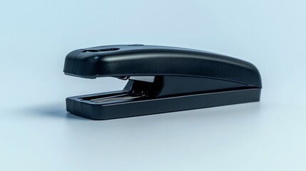 A black stapler on a white background.