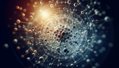 Obraz premium Closeup of an abstract biological and scientific molecular structure concept