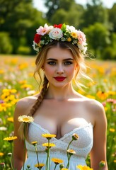 Glamorous Woman in Spiked Crown and Bold Makeup